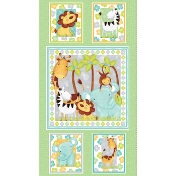 Sweet Safari 7244-16 Panel by Victoria Hutto for Studio E Fabrics