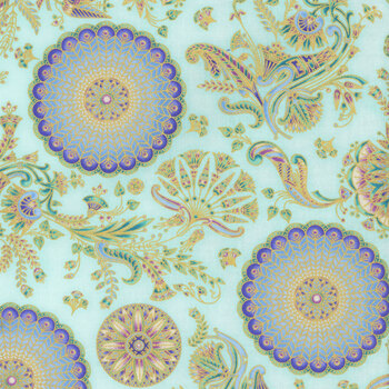 Ancient Beauty 22113-70 Aqua from Robert Kaufman Fabrics
