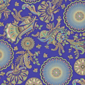 Ancient Beauty 22113-74 Sapphire from Robert Kaufman Fabrics