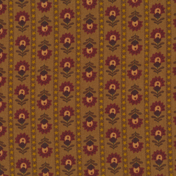 Wit & Wisdom 1418-33 Folk Art Stripe Chestnut by Kim Diehl for Henry Glass Fabrics