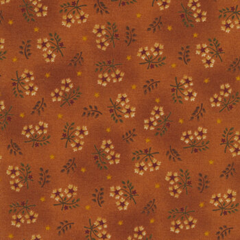 Wit & Wisdom 1419-30 Floral Sprays Orange by Kim Diehl for Henry Glass Fabrics
