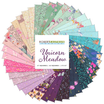 Unicorn Meadow  Charm Squares from Robert Kaufman Fabrics