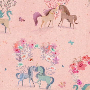 Unicorn Meadow AQOD-22413-144 Peach from Robert Kaufman Fabrics