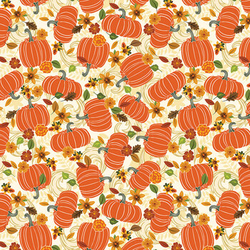 Gather Together 14462-07 Pumpkin Harvest Cream by Nicole DeCamp for Benartex