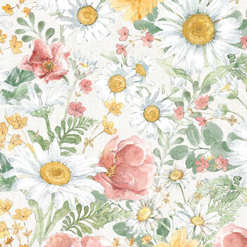 Daisy Days 83310-113 Packed Floral Cream by Beth Grove for Wilmington Prints