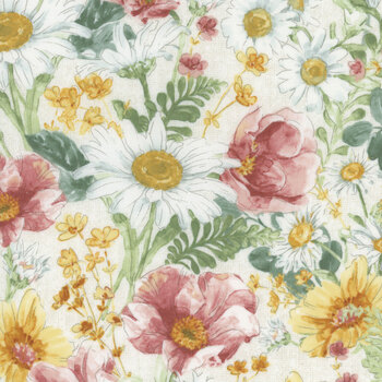 Daisy Days 83310-113 Packed Floral Cream by Beth Grove for Wilmington Prints REM #2