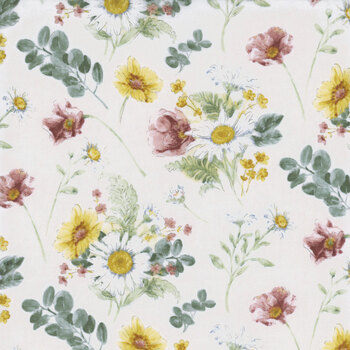 Daisy Days 83311-131 Large Floral Cream by Beth Grove for Wilmington Prints