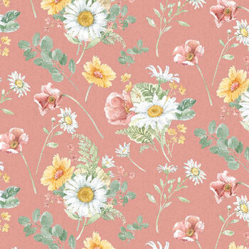 Daisy Days 83311-331 Large Floral Pink by Beth Grove for Wilmington Prints