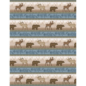 Wildlife Trail 82658-427 Border Stripe Multi by Jennifer Pugh for Wilmington Prints