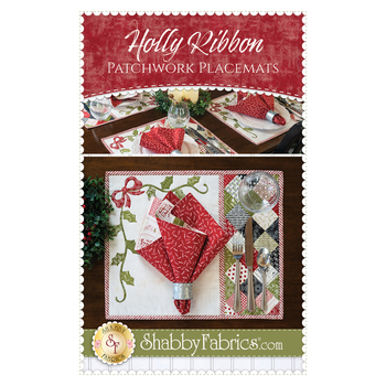 Holly Ribbon Patchwork Placemats Pattern