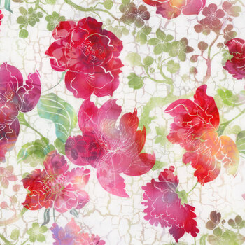 Ethereal 1JYT-1 Red Large Floral by Jason Yenter for In The Beginning Fabrics