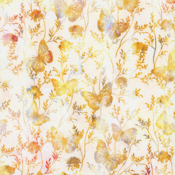 Ethereal 4JYT-1 Gold Butterflies by Jason Yenter for In The Beginning Fabrics
