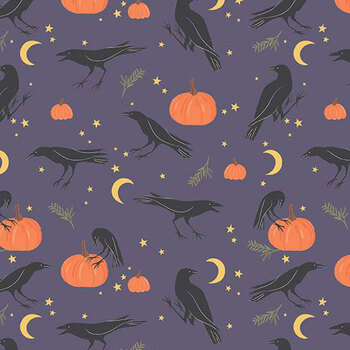 Sophisticated Halloween C14621-Vintage Crows Heather by My Mind's Eye for Riley Blake Designs