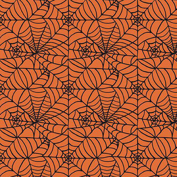Sophisticated Halloween C14622-Spiderweb Orange by My Mind's Eye for Riley Blake Designs
