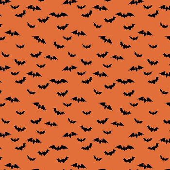 Sophisticated Halloween C14625-Bats Orange by My Mind's Eye for Riley Blake Designs