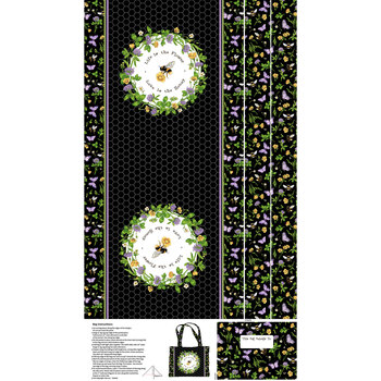 Honey & Clover C27038-99 Bag Panel by Deborah Edwards for Northcott Fabrics