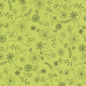 Kimberbell Basics Refreshed MAS8261-G Green Swirl Floral from Maywood Studio
