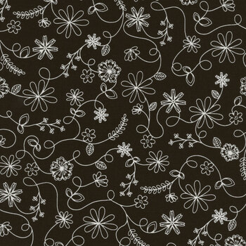 Kimberbell Basics Refreshed MAS8261-J Black Swirl Floral from Maywood Studio