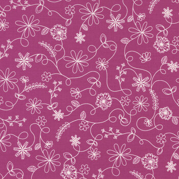 Kimberbell Basics Refreshed MAS8261-V Violet Red Swirl Floral from Maywood Studio