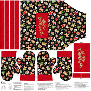 Sugar Coated DP27137-24 Apron & Oven Mitts Panel by Deborah Edwards for Northcott Fabrics