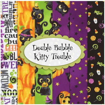 Double Bubble Kitty Trouble  6 FQ Set by Fernanda Motta for Northcott Fabrics