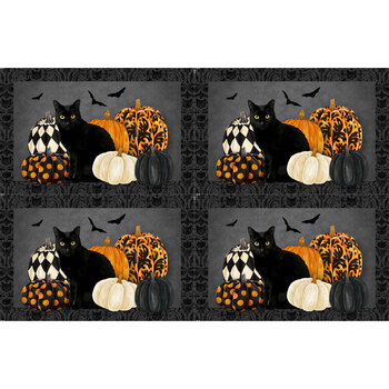 Hallow's Eve DP27082-99 Black Multi Placemats Panel by Cerrito Creek Studio for Northcott Fabrics