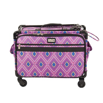 Tutto Large Sewing Machine Bag On Wheels - Pink Modern