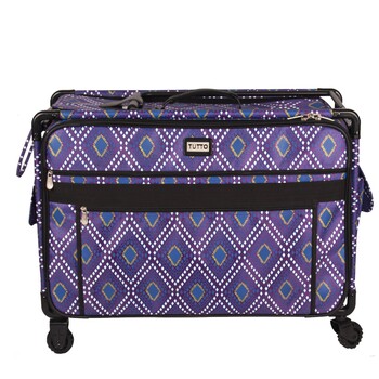 Tutto Large Sewing Machine Bag On Wheels - Purple Modern