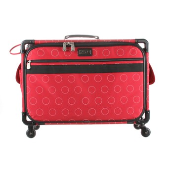 Tutto Large Sewing Machine Bag On Wheels - Red With Dotted Circles