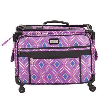 Tutto Medium Sewing Machine Bag On Wheels - Pink Modern