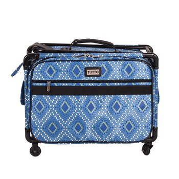 Tutto Medium Sewing Machine Bag On Wheels - Blue Modern