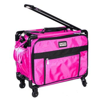 Tutto Small Sewing Machine Bag On Wheels - Pink