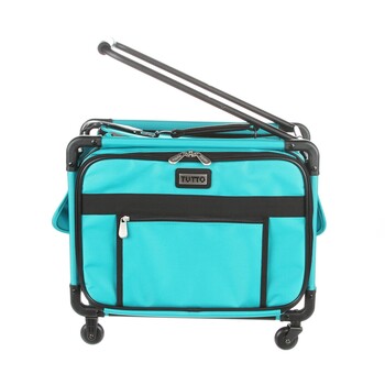Tutto Small Sewing Machine Bag On Wheels - Turquoise