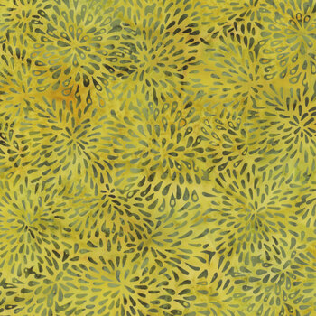 Full Bloom 721404001 Light and Dark Green Marigold by Barbara Persing & Mary Hoover from Island Batik