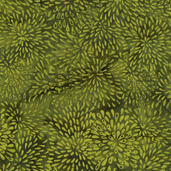 Full Bloom 721404008 Dark and Light Green Marigold by Barbara Persing & Mary Hoover from Island Batik