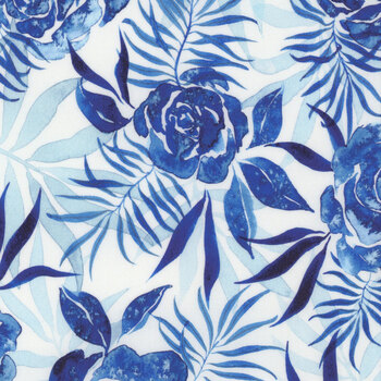 Coming Up Roses 39783-13 Cloud Sapphire by Laura Muir for Moda Fabrics