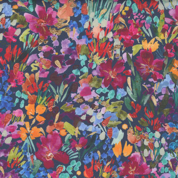 Coming Up Roses 39785-13 Sapphire by Laura Muir for Moda Fabrics