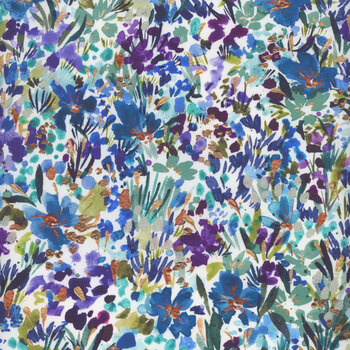 Coming Up Roses 39785-16 Cloud Sapphire by Laura Muir for Moda Fabrics