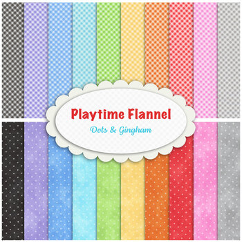 Playtime Flannel  20 FQ Set - Dots & Gingham by Maywood Studio