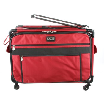 Tutto Extra Large Sewing Machine Bag On Wheels - Cherry Red