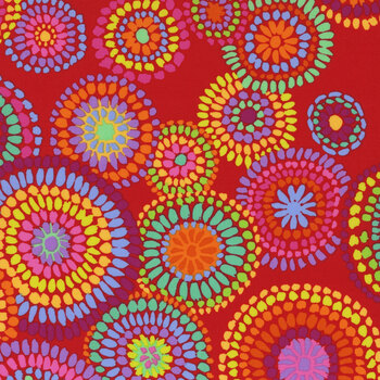 Kaffe Fassett Collective Classics Plus PWGP176.RED Mosaic Circles - Red from FreeSpirit Fabrics