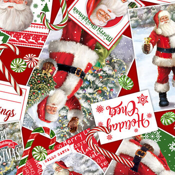 Letters to Santa DP27127-24 Red Multi by Simon Treadwell for Northcott Fabrics