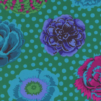 Kaffe Fassett Collective Classics Plus PWGP091 Big Blooms - Emerald from FreeSpirit Fabrics