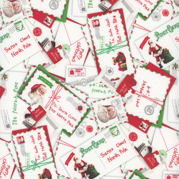 Letters to Santa DP27128-10 White Multi by Simon Treadwell for Northcott Fabrics