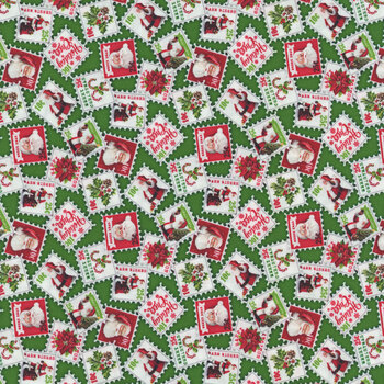 Letters to Santa DP27130-74 Green Multi by Simon Treadwell for Northcott Fabrics