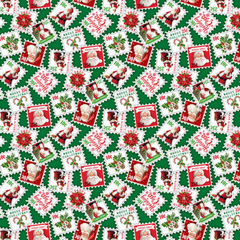 Letters to Santa 27130-74 Green Multi by Simon Treadwell for Northcott Fabrics