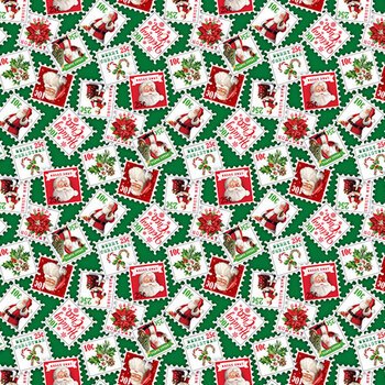 Letters to Santa DP27130-74 Green Multi by Simon Treadwell for Northcott Fabrics