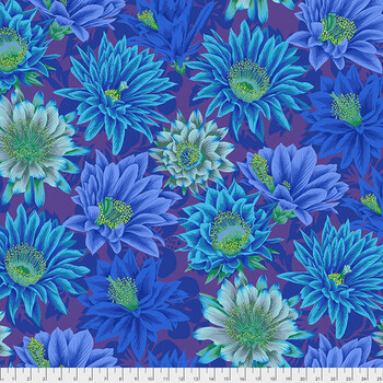 Kaffe Fassett Collective Classics Plus PWPJ096.BLUE Cactus Flower - Blue from FreeSpirit Fabrics