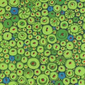 Kaffe Fassett Collective Classics Plus PWGP182.GREEN Button Mosaic - Green from FreeSpirit Fabrics