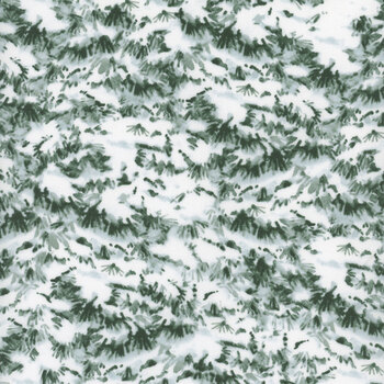 Farmstead Friends 26900-10 White Snowy Trees by Simon Treadwell for Northcott Fabrics